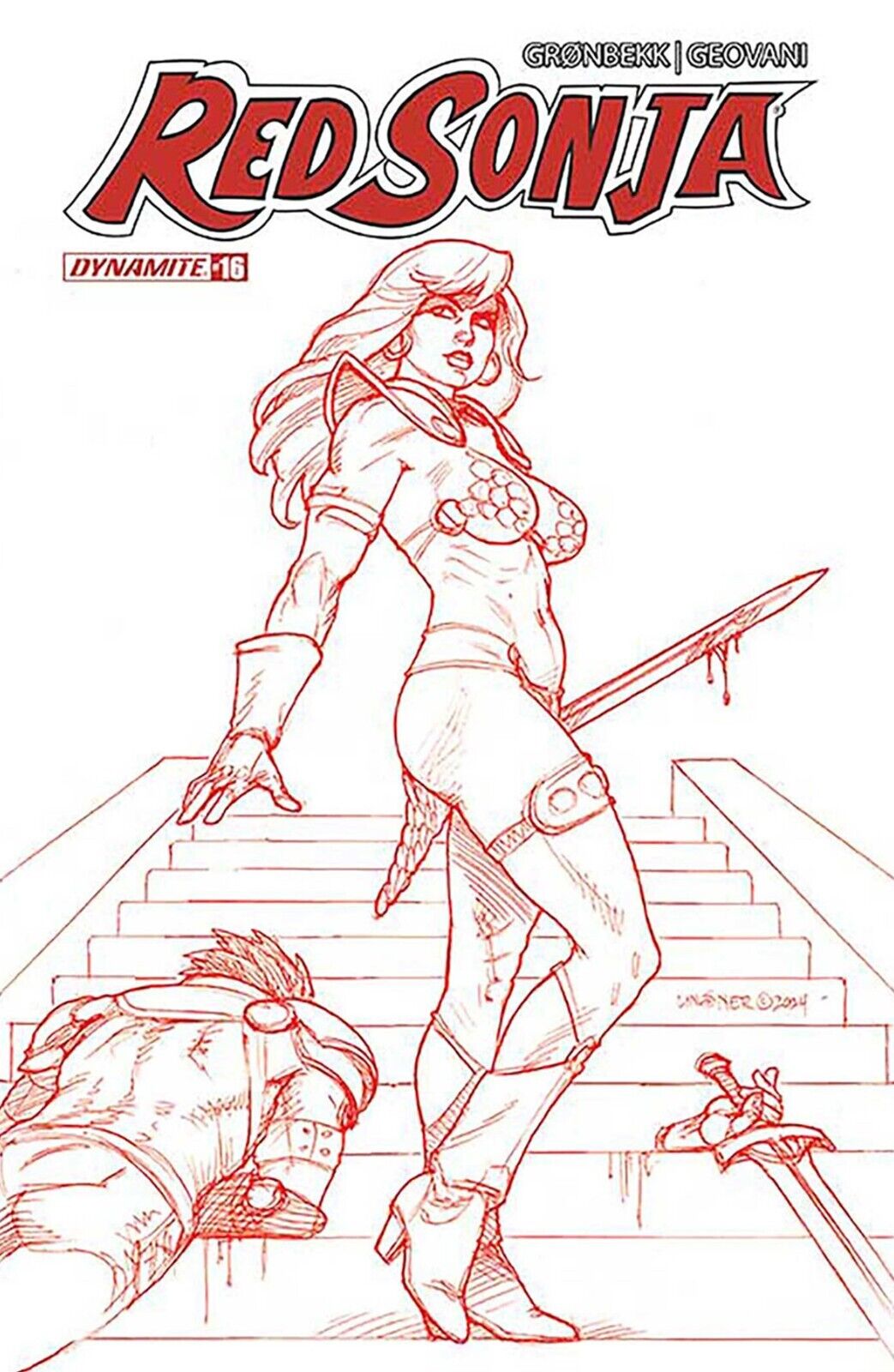 RED SONJA #16 - LISNER TRADE VARIANT LINE ART 2024 RATIO 1:10 NM+