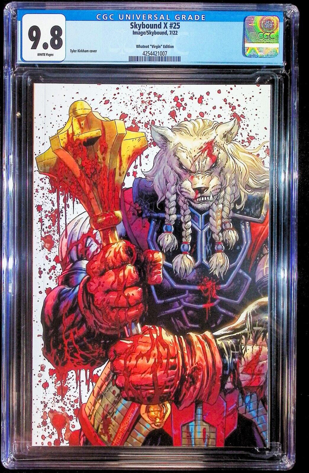 SKYBOUND X #25 - TYLER KIRKHAM VIRGIN VARIANT 🔑KEY BATTLE DMG CGC 9.8