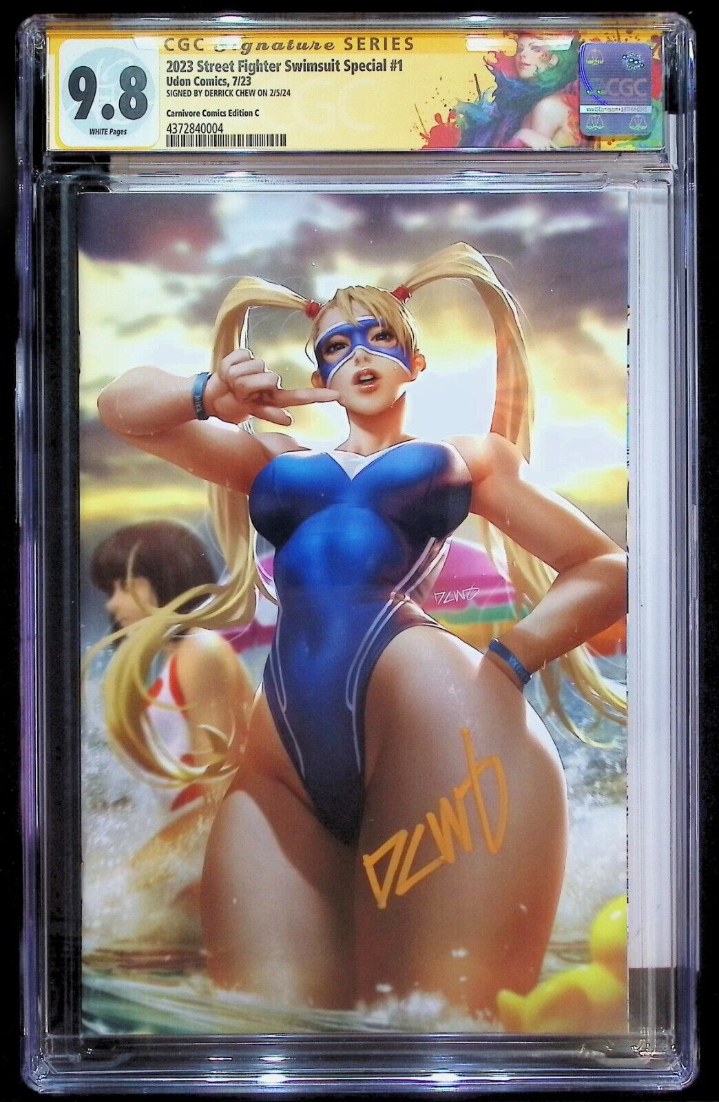 STREET FIGHTER SWIMSUIT SPECIAL 2023 #1 - CHEW VIRGIN +COA +LABEL SIGNED CGC 9.8