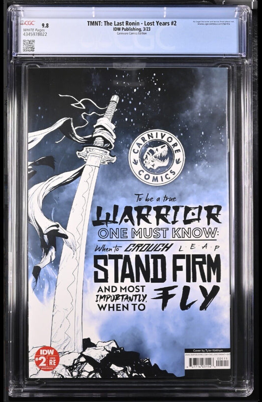 TMNT THE LAST RONIN LOST YEARS #2 - TYLER KIRKHAM VIRGIN VARIANT +COA CGC 9.8