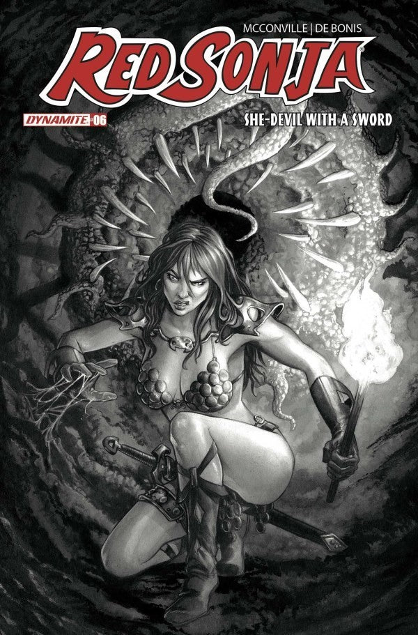 RED SONJA: SHE-DEVIL WITH A SWORD #6 - MIKE ROOTH COVER N 1:7 B&W TRADE