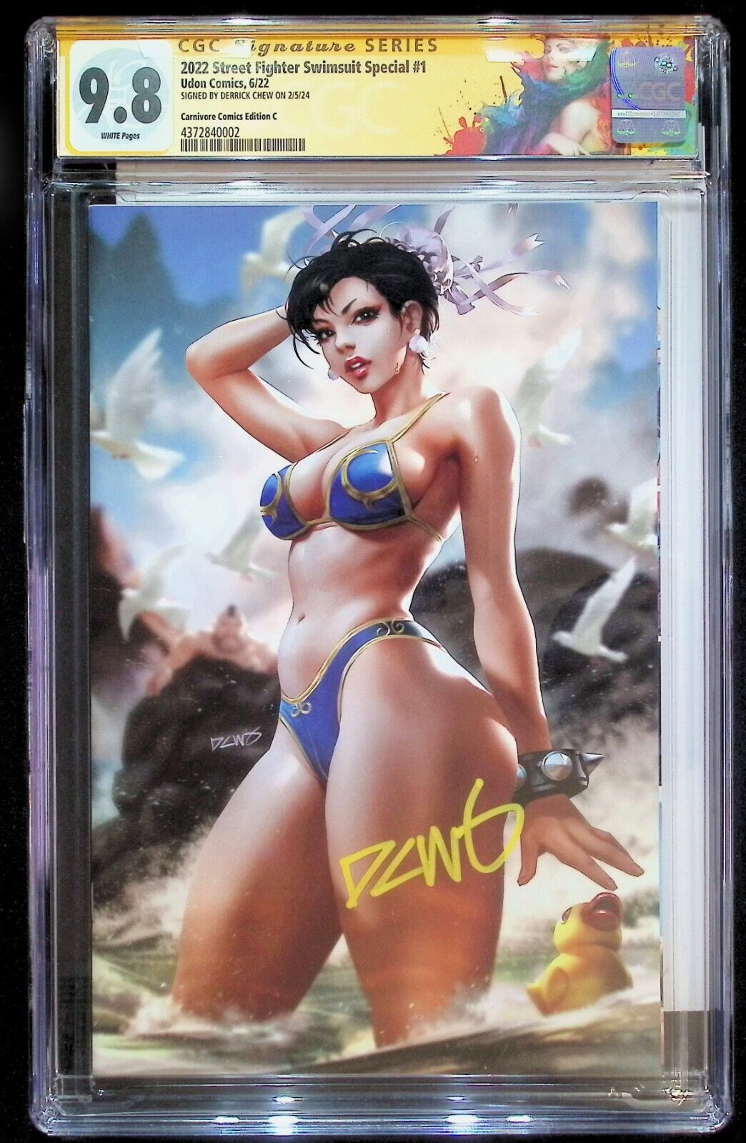 STREET FIGHTER SWIMSUIT SPECIAL 2022 #1 - CHEW VIRGIN +COA +LABEL SIGNED CGC 9.8