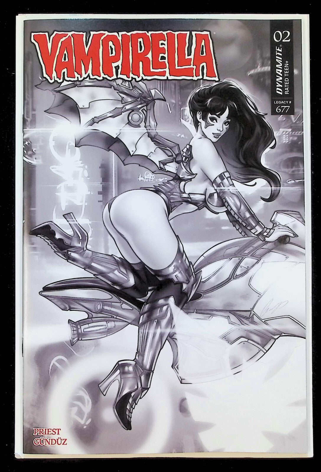 VAMPIRELLA #2 - ELIAS CHATZOUDIS TRADE B&W VARIANT RATIO 1:7 INCENTIVE NM+