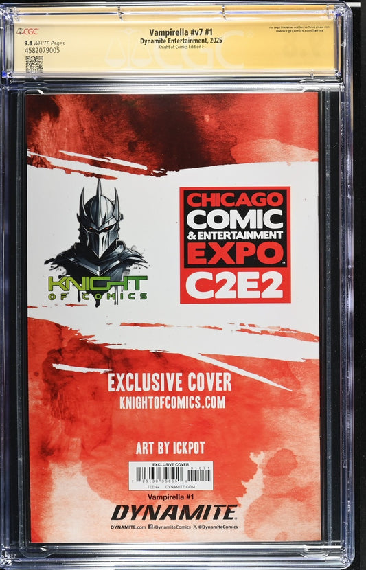 VAMPIRELLA #1 - ICKPOT VIRGIN VARIANT COVER B C2E2 EXCLUSIVE SIGNED CGC 9.8