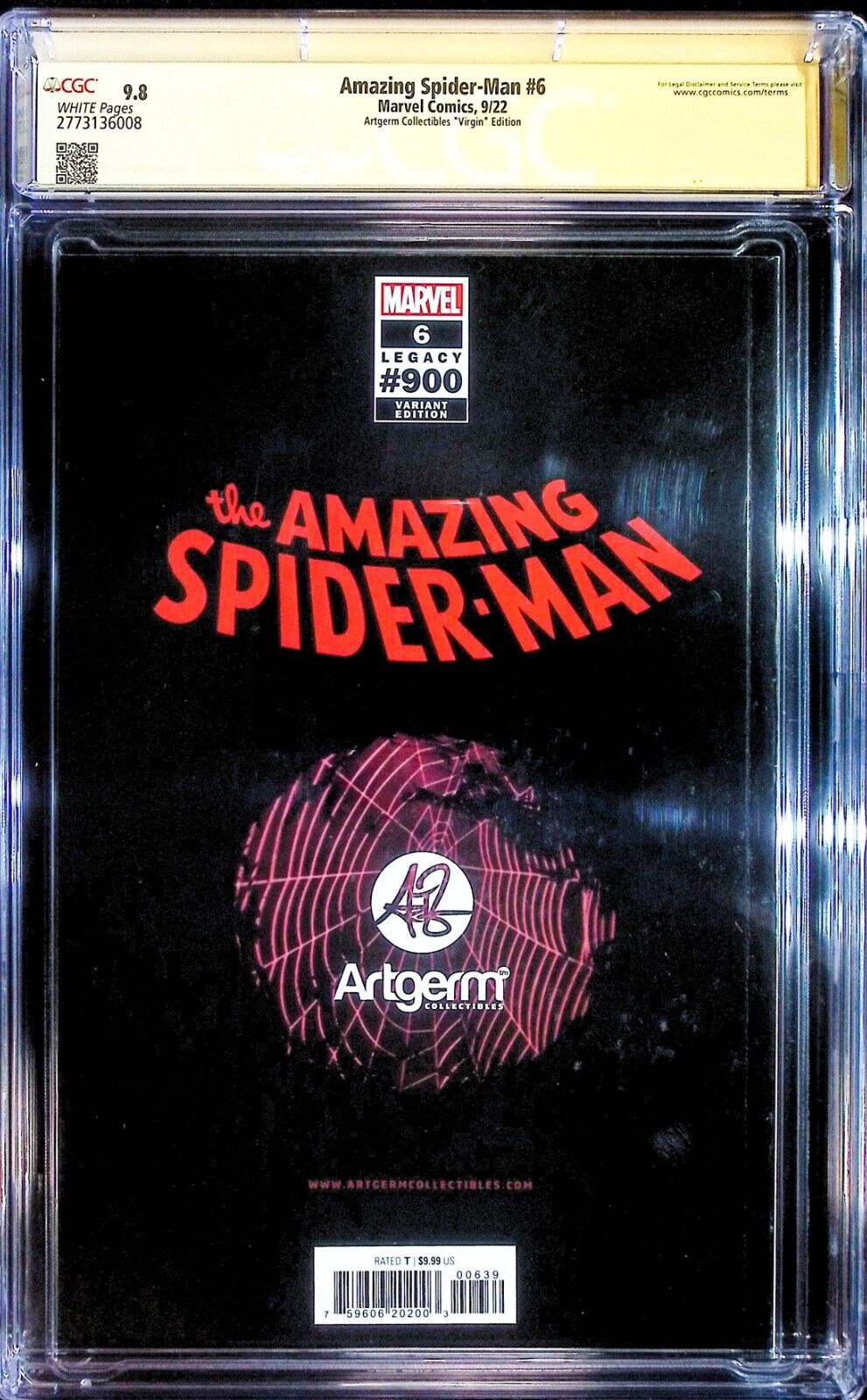 AMAZING SPIDER-MAN #6 - DERRICK CHEW VIRGIN VARIANT +COA LTD 1000 SIGNED CGC 9.8