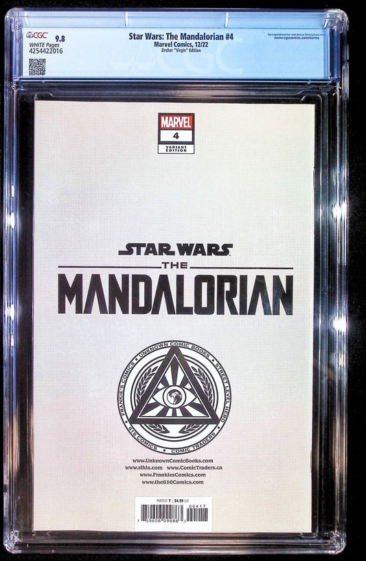 STAR WARS THE MANDALORIAN #4 - PATCH ZIRCHER VIRGIN VARIANT 🔑KEY 2022 CGC 9.8