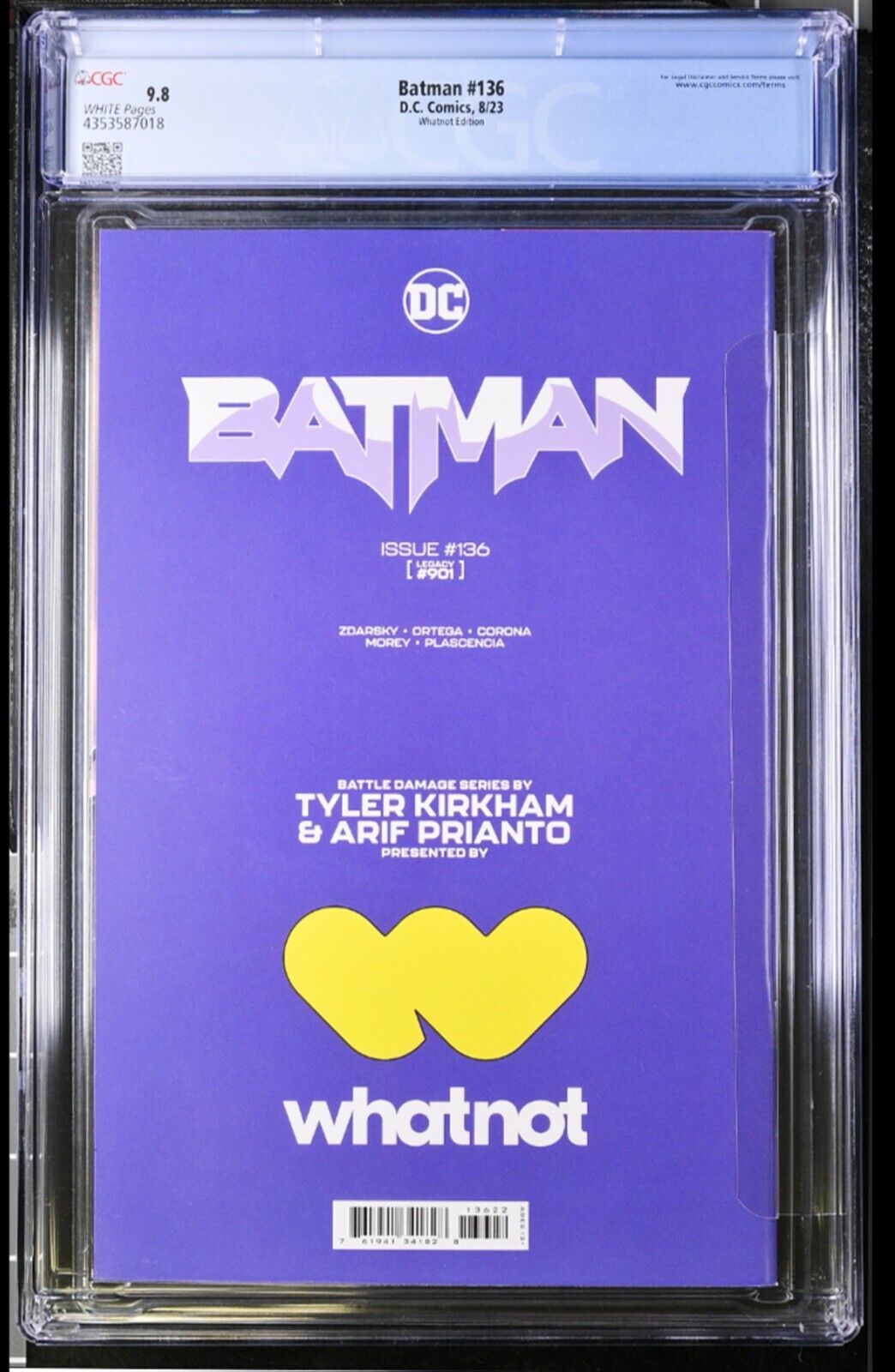 BATMAN #136 - TYLER KIRKHAM BATTLE DAMAGE VIRGIN VARIANT 🔑KEY DC CGC 9.8 NM/M