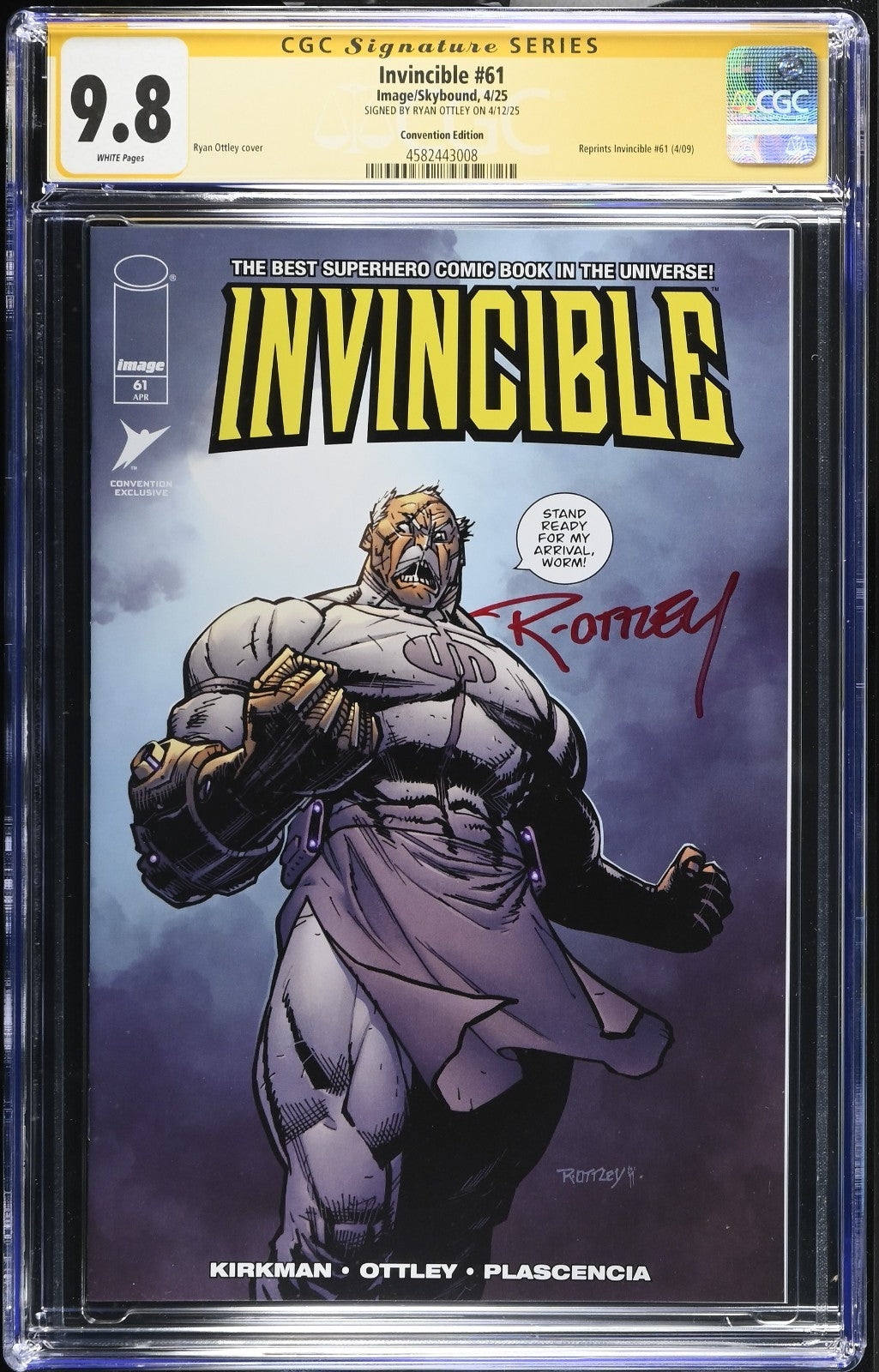 INVINCIBLE #61 - RYAN OTTLEY TRADE VARIANT C2E2 EXCLUSIVE SIGNED CGC 9.8