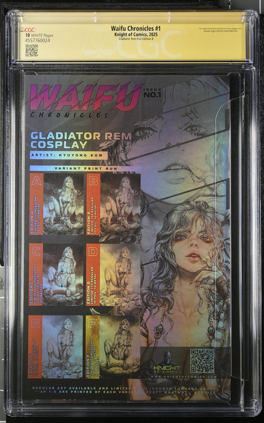 WAIFU CHRONICLES #1 KYUYONG EOM GLADIATOR FOIL EDITION B SIGNED CGC 10