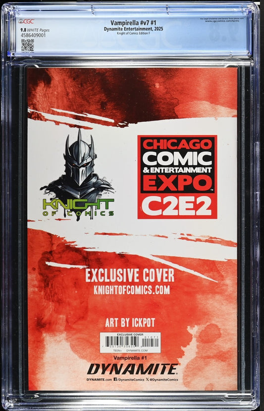 VAMPIRELLA #1 - ICKPOT VIRGIN VARIANT COVER B C2E2 EXCLUSIVE 2025 CGC 9.8