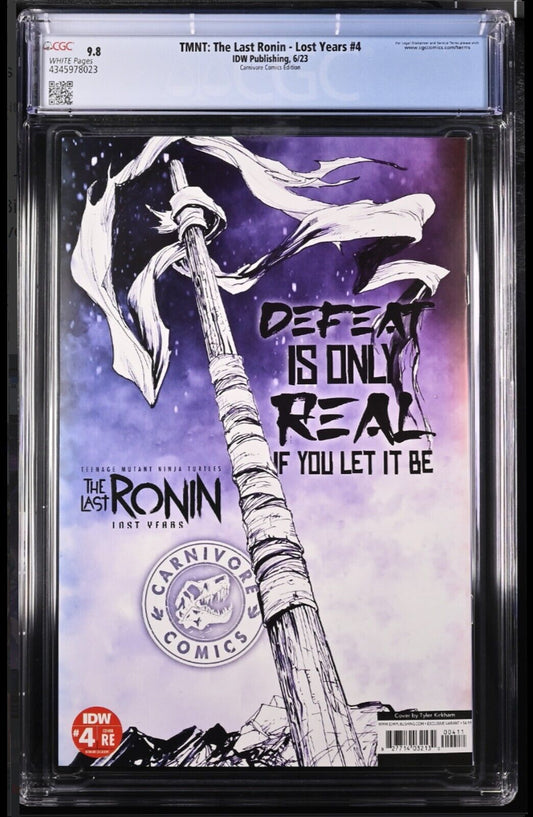 TMNT THE LAST RONIN LOST YEARS #4 - TYLER KIRKHAM VIRGIN VARIANT +COA CGC 9.8