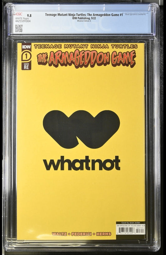 TMNT: THE ARMAGEDDON GAME #1 JAVAN JORDAN VIRGIN WHATNOT A CGC 9.8 NM/M