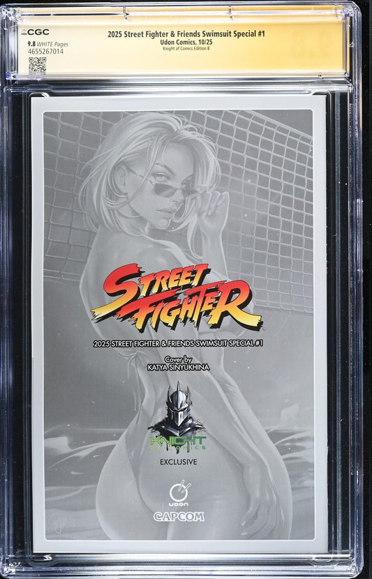 2025 STREET FIGHTER & SWIMSUIT SPECIAL #1 - SINYUKHINA SIGNED & SKETCH CGC 9.8