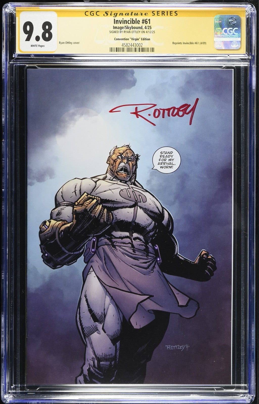 INVINCIBLE #61 - RYAN OTTLEY VIRGIN VARIANT C2E2 EXCLUSIVE SIGNED CGC 9.8