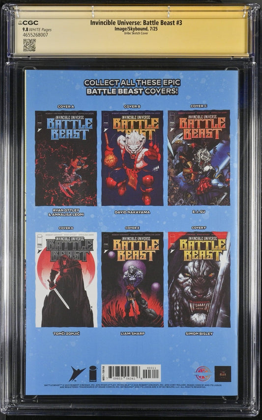 INVINCIBLE UNIVERSE BATTLE BEAST #3 - URIBE & RYAN OTTLEY 2x SIGNED CGC 9.8