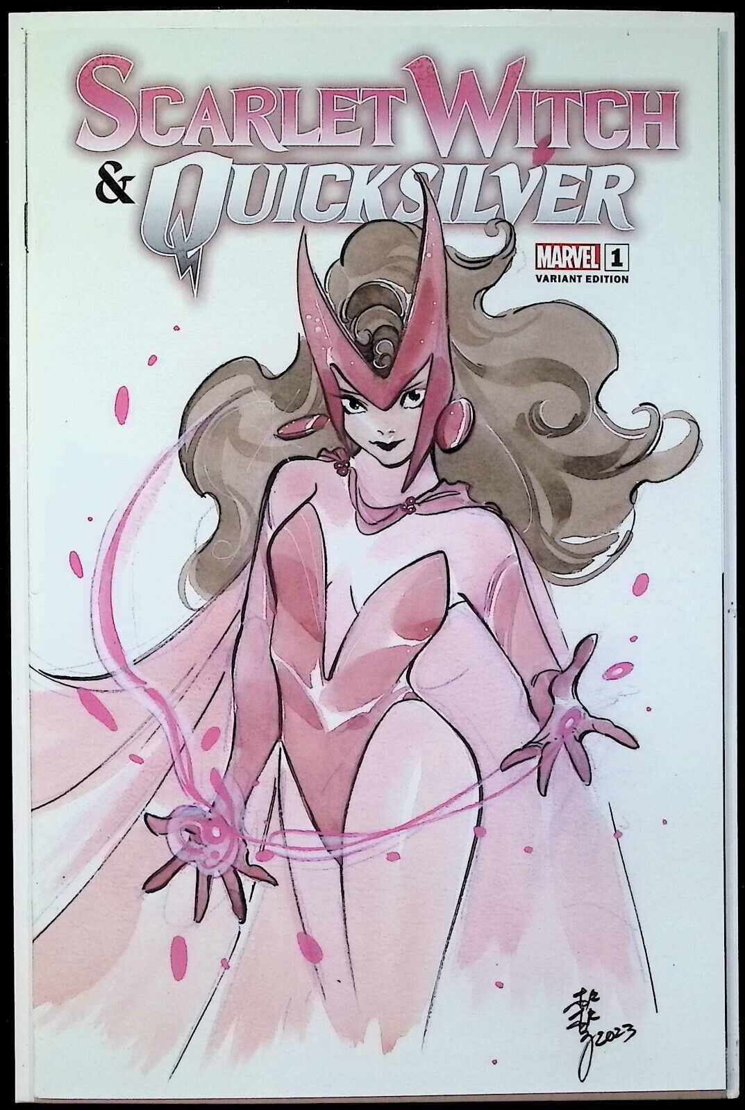 SCARLET WITCH & QUICKSILVER #1 - PEACH MOMOKO TRADE VARIANT MARVEL 2024 NM+