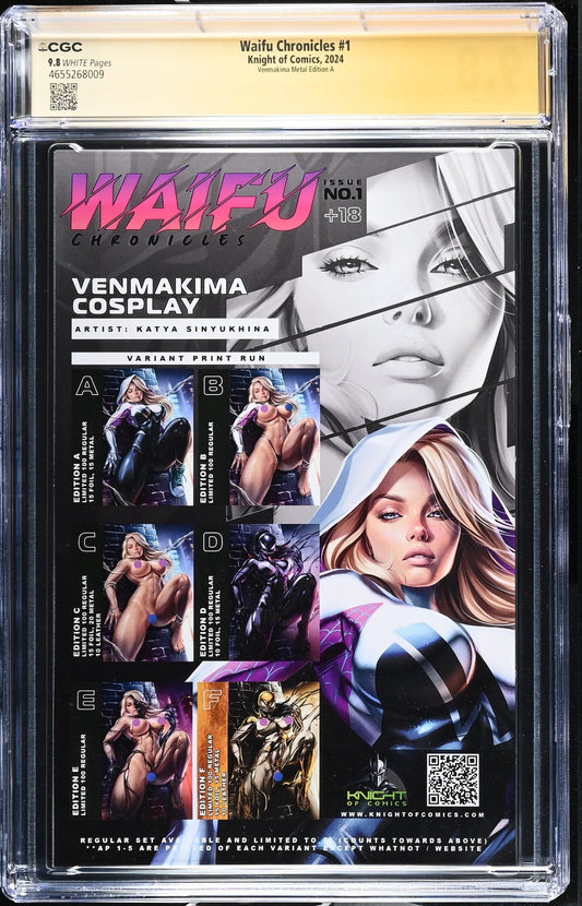 WAIFU CHRONICLES #1 KATYA SINYUKINA VENMAKIMA METAL A SIGNED +SKETCH CGC 9.8