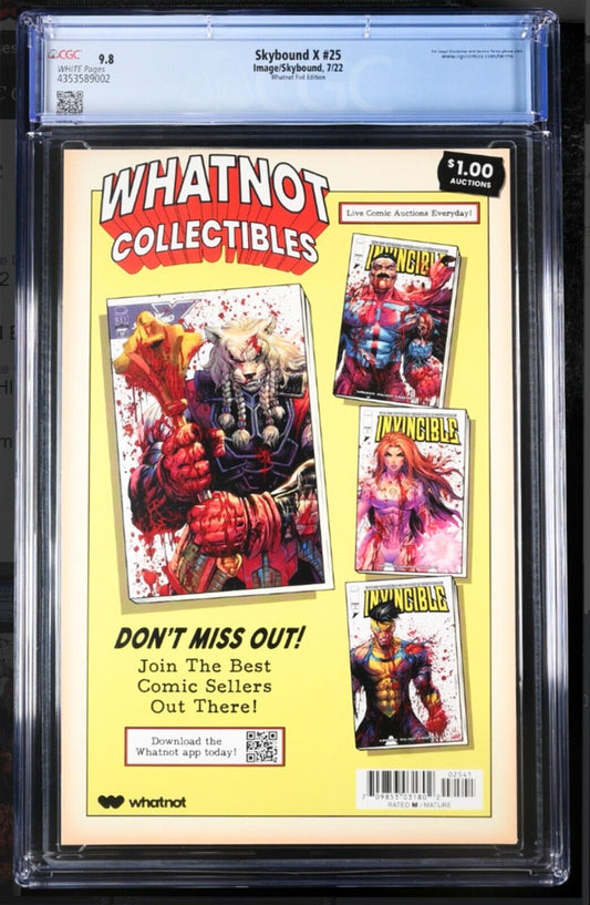 SKYBOUND X #25 - TYLER KIRKHAM FOIL VIRGIN VARIANT 🔑KEY BATTLE DMG CGC 9.8