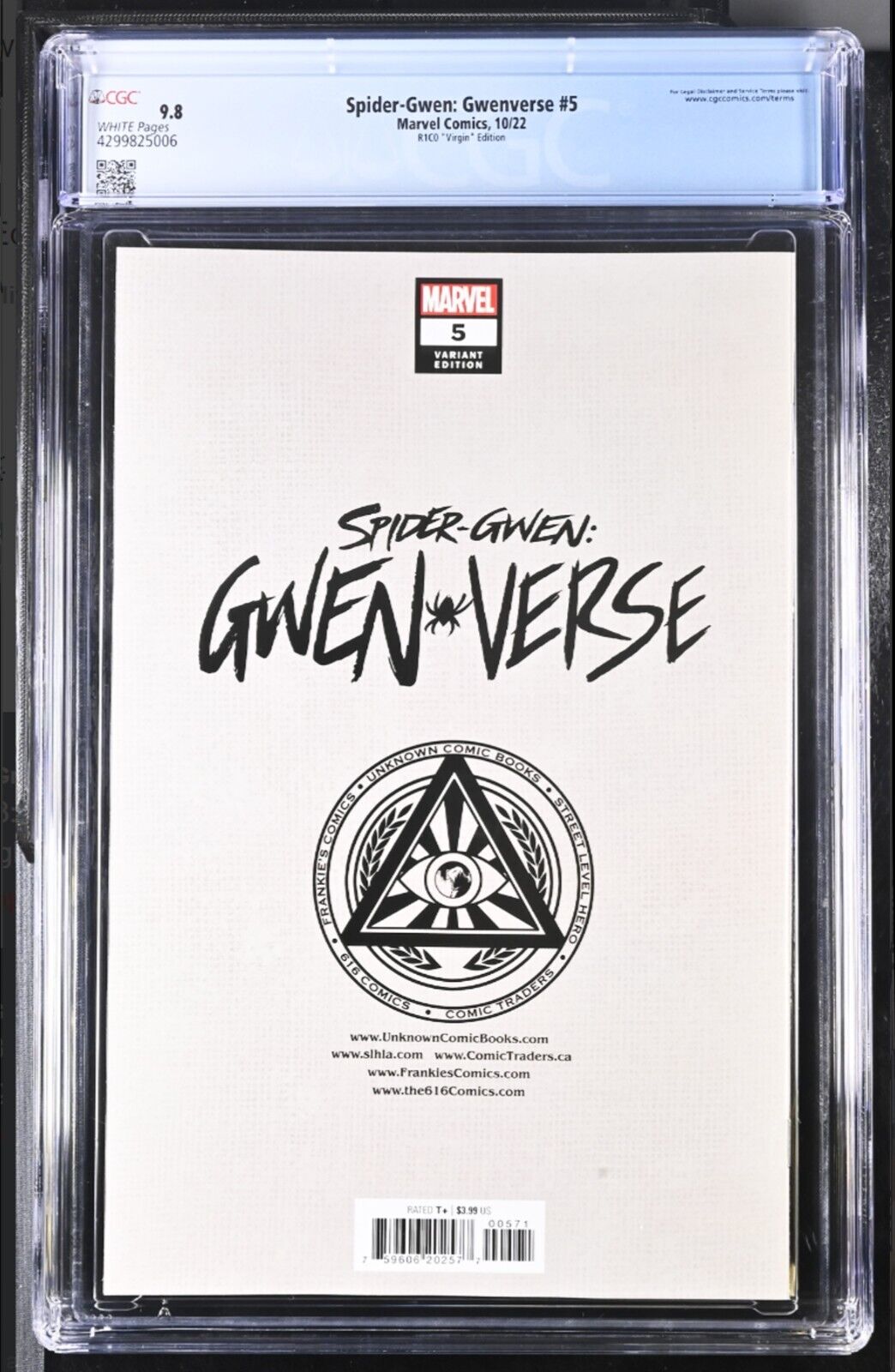 SPIDER-GWEN: GWENVERSE #5 - R1C0 VIRGIN EDITION MARVEL COMICS 2022 CGC 9.8 NM/M