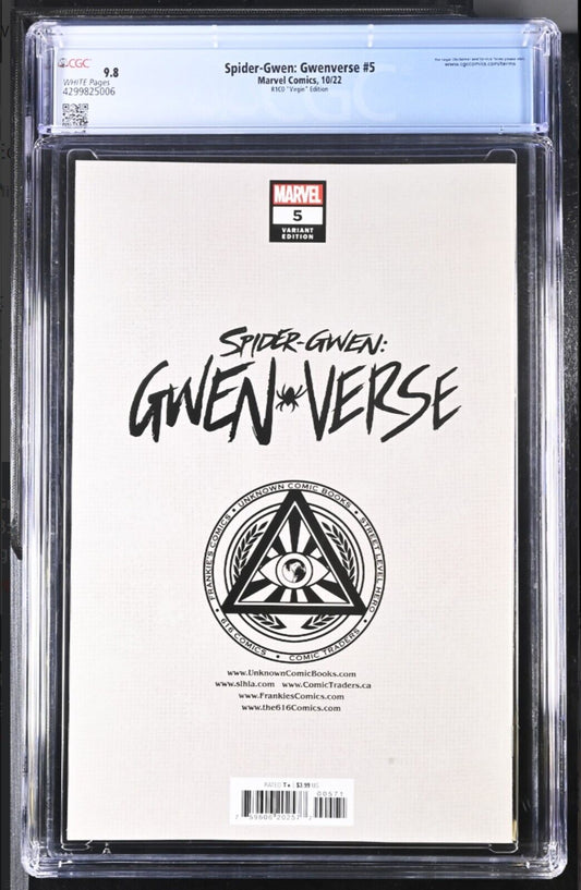 SPIDER-GWEN: GWENVERSE #5 - R1C0 VIRGIN EDITION MARVEL COMICS 2022 CGC 9.8 NM/M