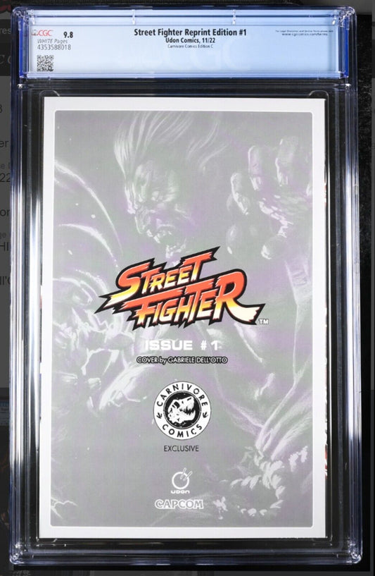 STREET FIGHTER REPRINT EDITION #1 - DELL'OTTO VIRGIN +COA LTD 500 CGC 9.8
