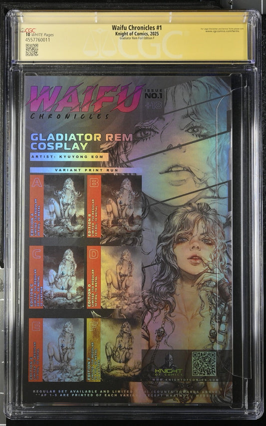WAIFU CHRONICLES #1 KYUYONG EOM GLADIATOR FOIL EDITION F SIGNED CGC 10