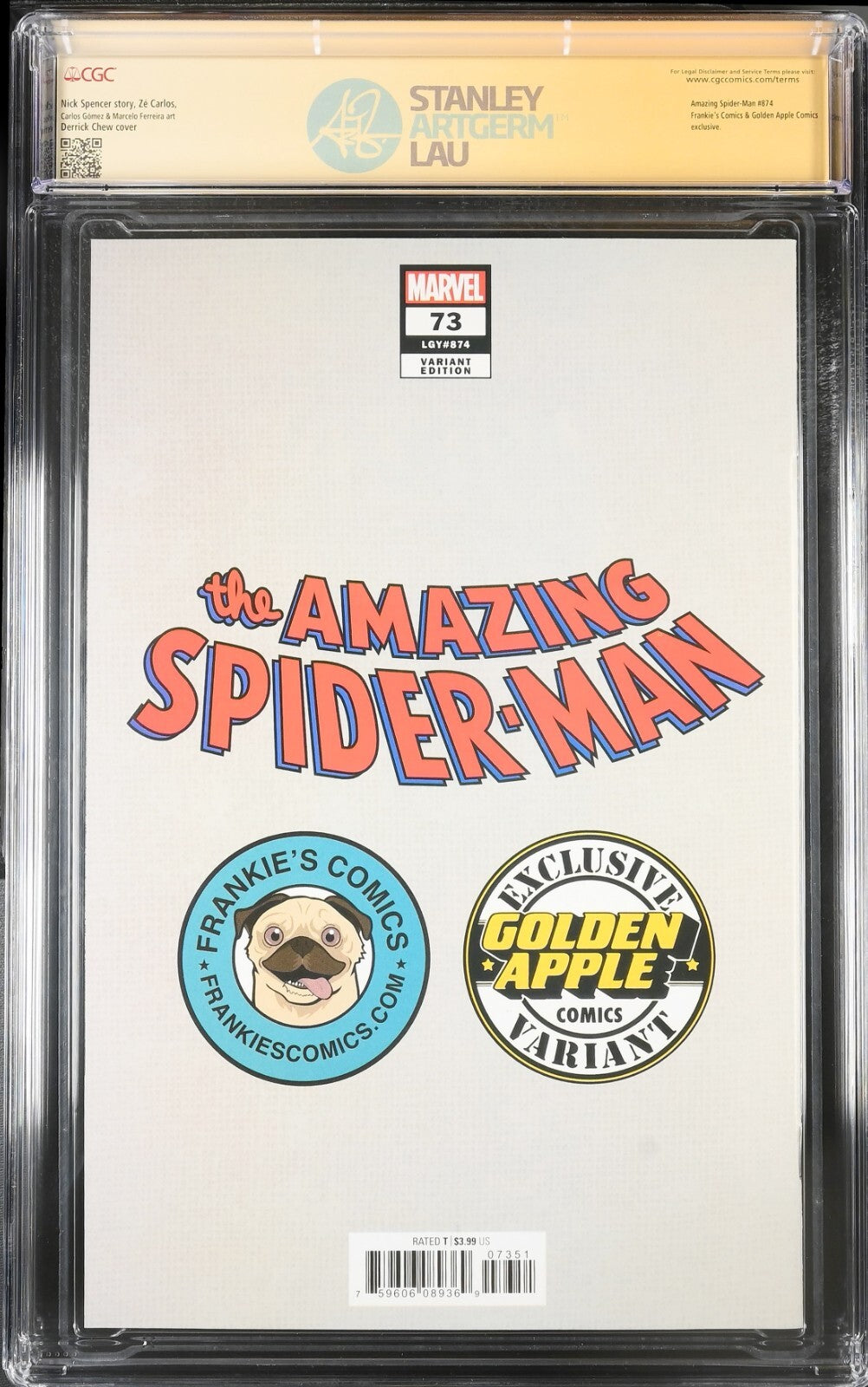 AMAZING SPIDER-MAN #73 - DERRICK CHEW VIRGIN VARIANT SIGNED CGC 9.8
