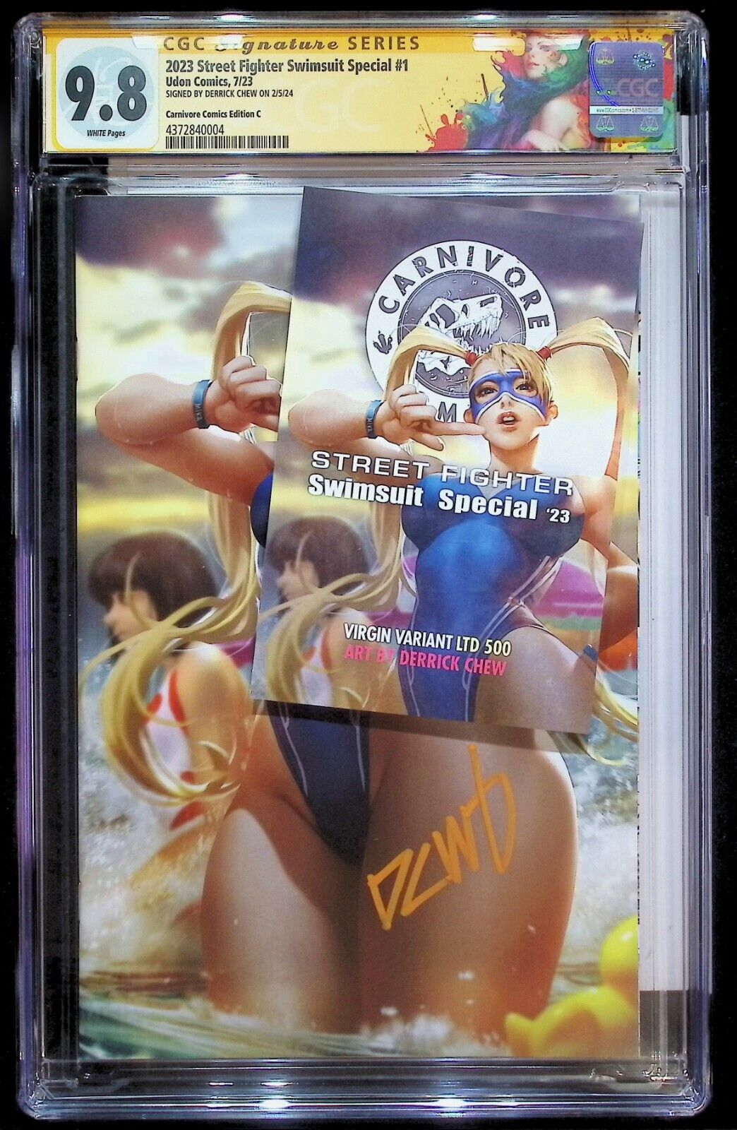 STREET FIGHTER SWIMSUIT SPECIAL 2023 #1 - CHEW VIRGIN +COA +LABEL SIGNED CGC 9.8