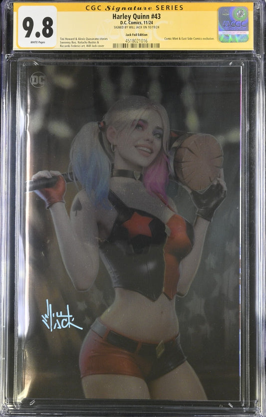 HARLEY QUINN #43 - WILL JACK NYCC 2024 EXCLUSIVE FOIL HARLEY SIGNED CGC 9.8