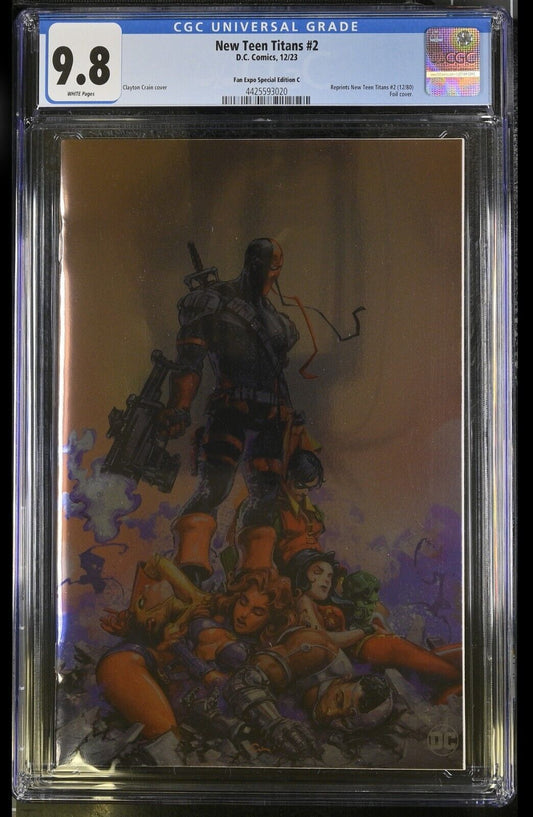 THE NEW TEEN TITANS #2 - CLAYTON CRAIN FOIL VARIANT MEGACON 2024 LTD 500 CGC 9.8