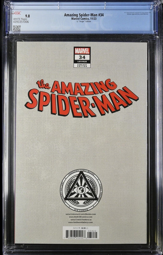 AMAZING SPIDER-MAN #34 - LEIRIX LI VIRGIN VARIANT EDITION MARVEL 2024 CGC 9.8