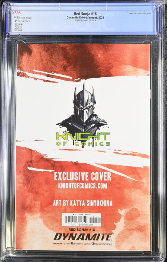 RED SONJA #16 - KATYA SINYUKHINA VIRGIN VARIANT EXCLUSIVE COVER A CGC 9.8