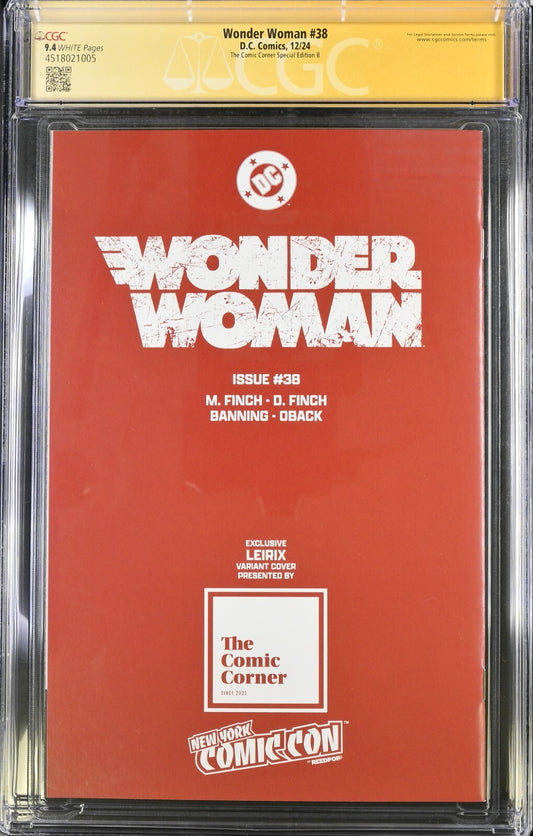 WONDER WOMAN #38 - LESLEY LEIRIX LI NYCC 2024 EXCLUSIVE VARIANT SIGNED CGC 9.4