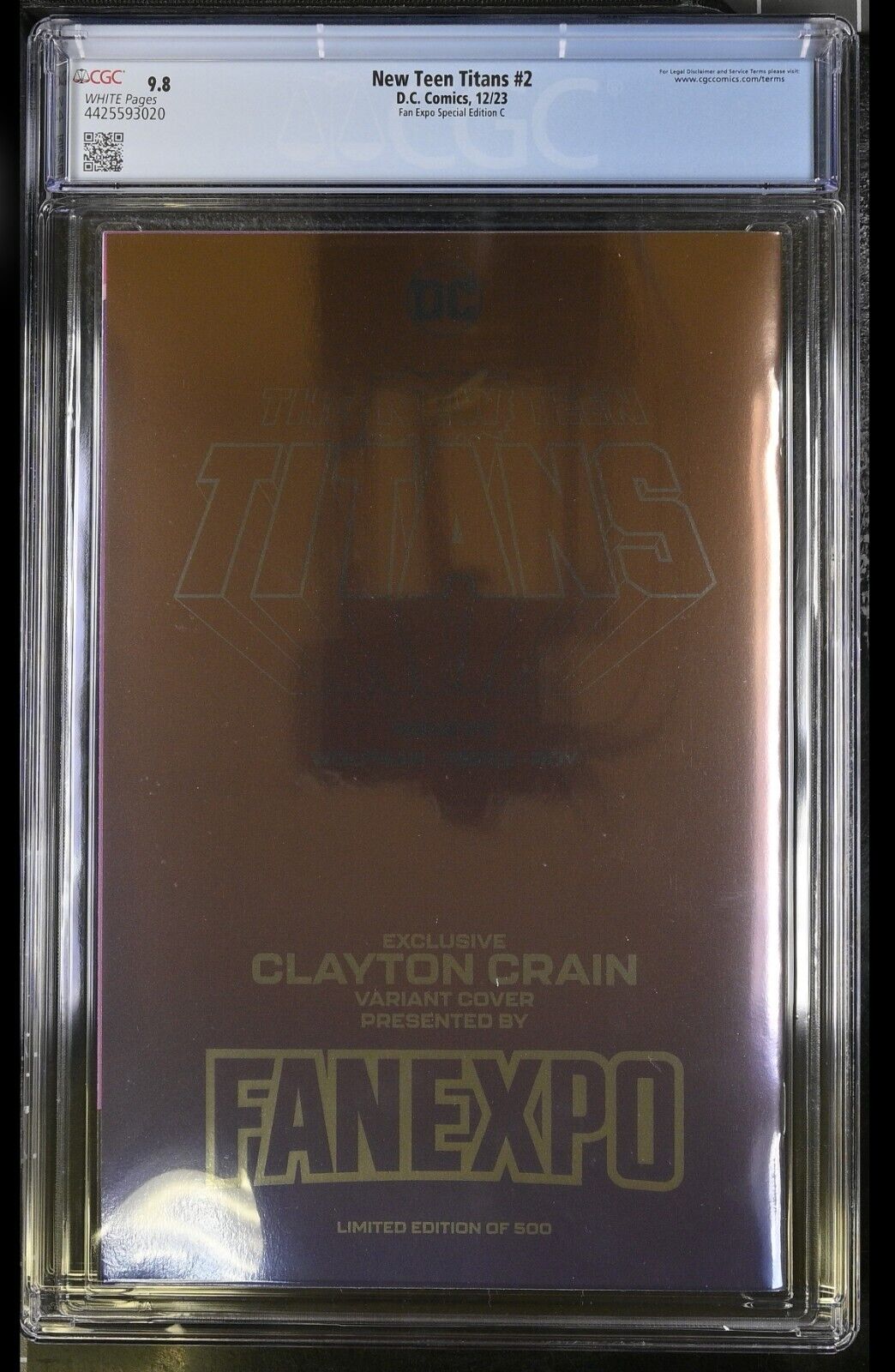 THE NEW TEEN TITANS #2 - CLAYTON CRAIN FOIL VARIANT MEGACON 2024 LTD 500 CGC 9.8