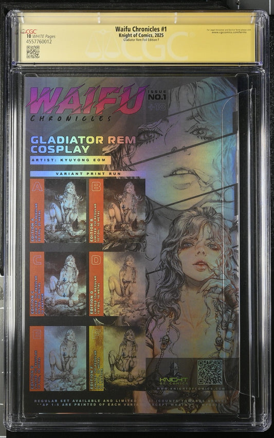 WAIFU CHRONICLES #1 KYUYONG EOM GLADIATOR FOIL EDITION F SIGNED CGC 10