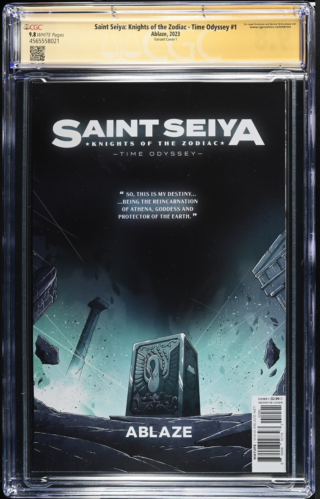 SAINT SEIYA KNIGHT OF THE ZODIAC #1 LEIRIX LI VIRGIN RATIO 1:40 SIGNED CGC 9.8