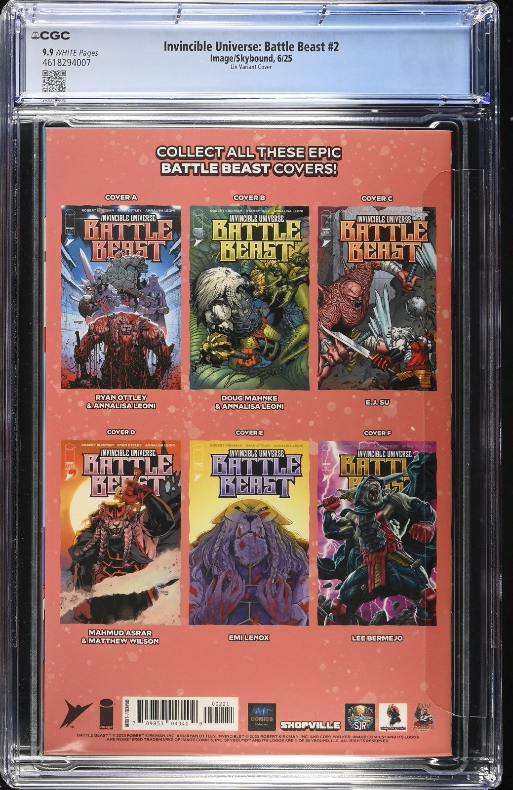 INVINCIBLE UNIVERSE BATTLE BEAST #2 - RACHTA LIN VIRGIN VARIANT CGC 9.9