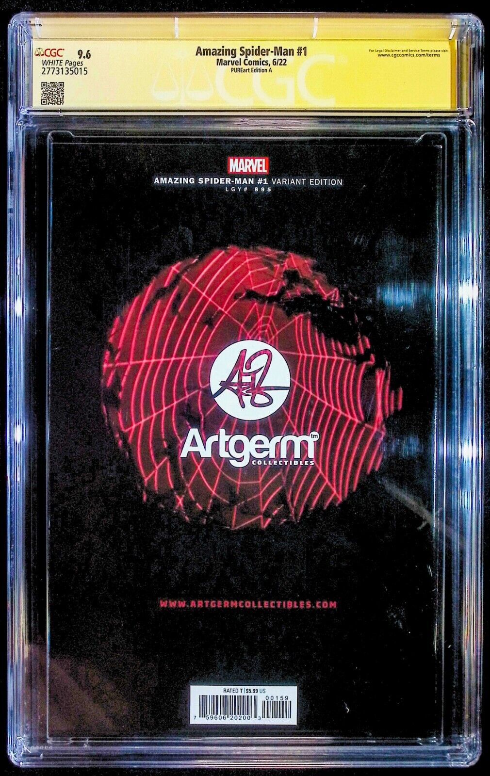 AMAZING SPIDER-MAN #1 - ARTGERM VIRGIN VARIANT A +COA LTD 1500 SIGNED CGC 9.6