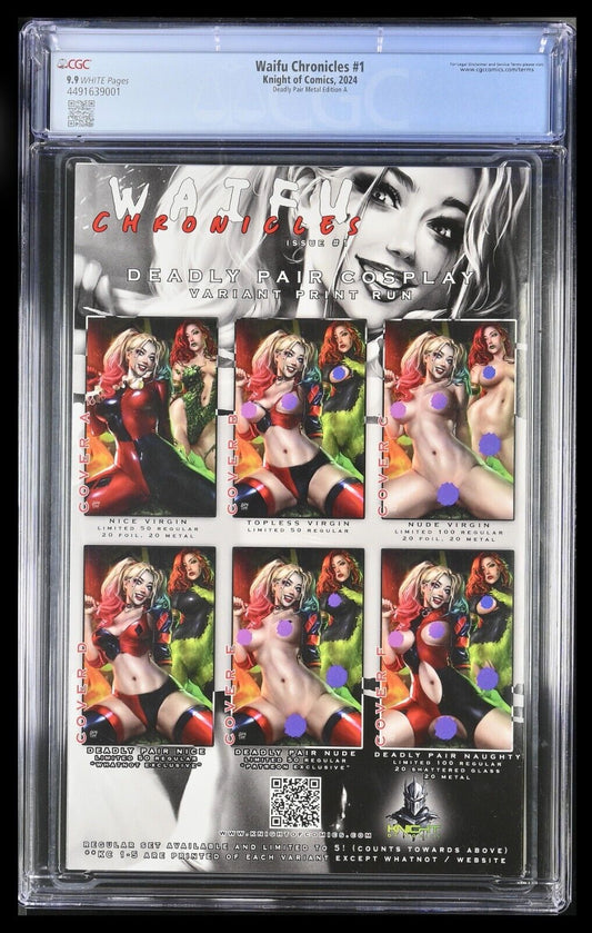 WAIFU CHRONICLES #1 - LOGAN CURE COVER A METAL VIRGIN AP 4/5 CGC 9.9