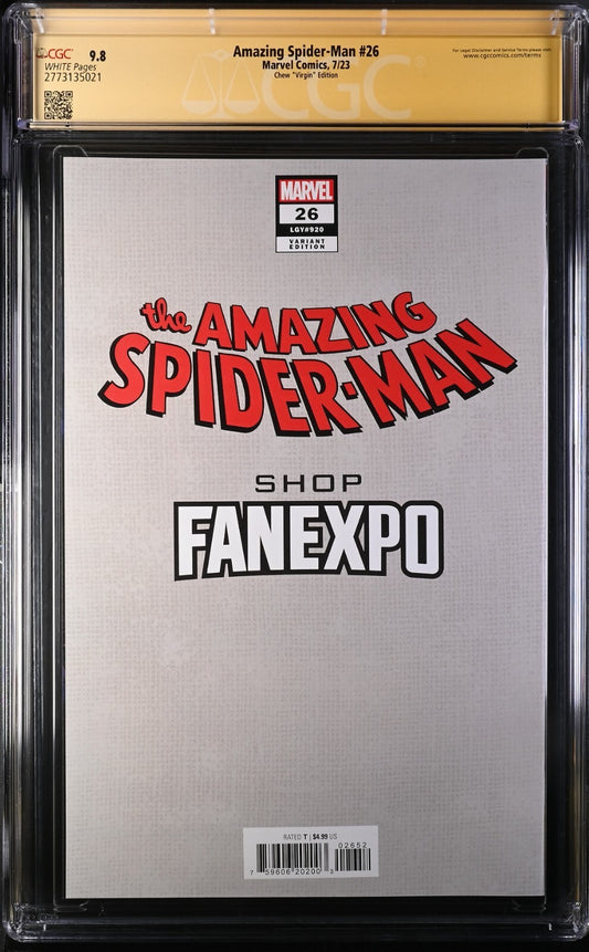 AMAZING SPIDER-MAN #26 - DERRICK CHEW VIRGIN FANEXPO DALLAS 2023 SIGNED CGC 9.8