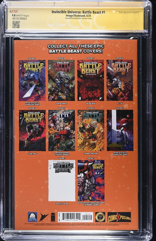 INVINCIBLE UNIVERSE BATTLE BEAST #1 - JONATHAN URIBE SKETCH SIGNED CGC 9.8
