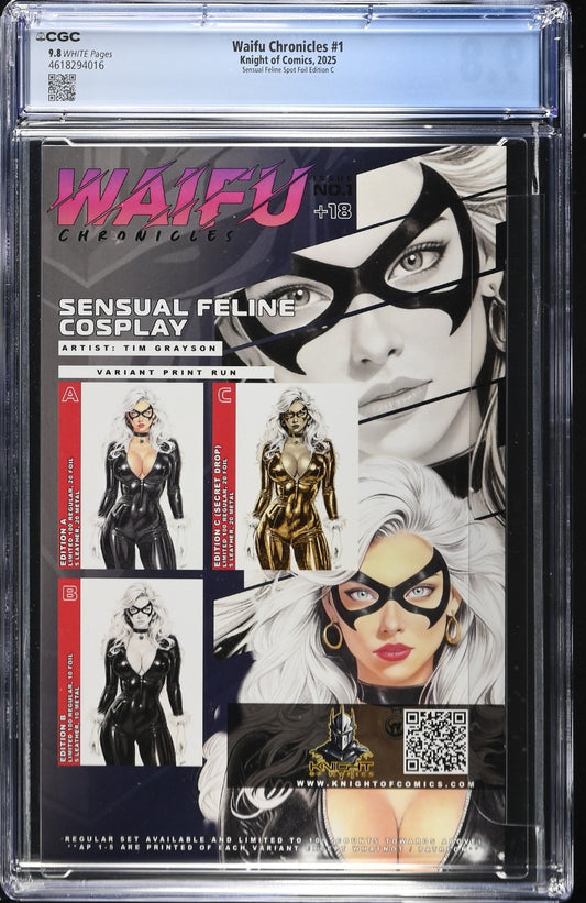 WAIFU CHRONICLES #1 - TIM GRAYSON SENSUAL FELINE SPOT FOIL EDITION C CGC 9.8
