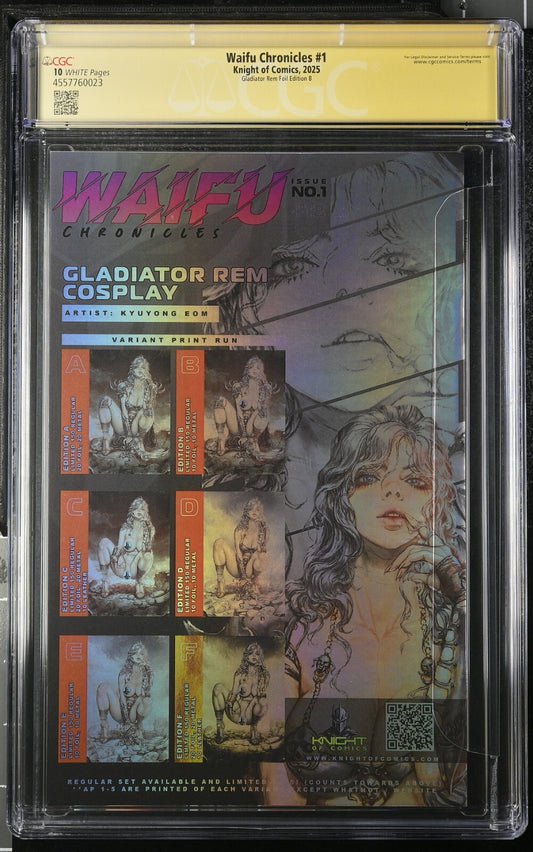 WAIFU CHRONICLES #1 KYUYONG EOM GLADIATOR FOIL EDITION B SKETCH SIGNED CGC 10