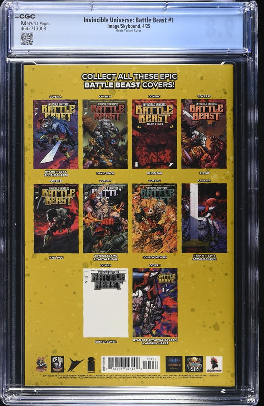 INVINCIBLE UNIVERSE BATTLE BEAST #1 - TODD BEATS FOIL VIRGIN VARIANT CGC 9.8