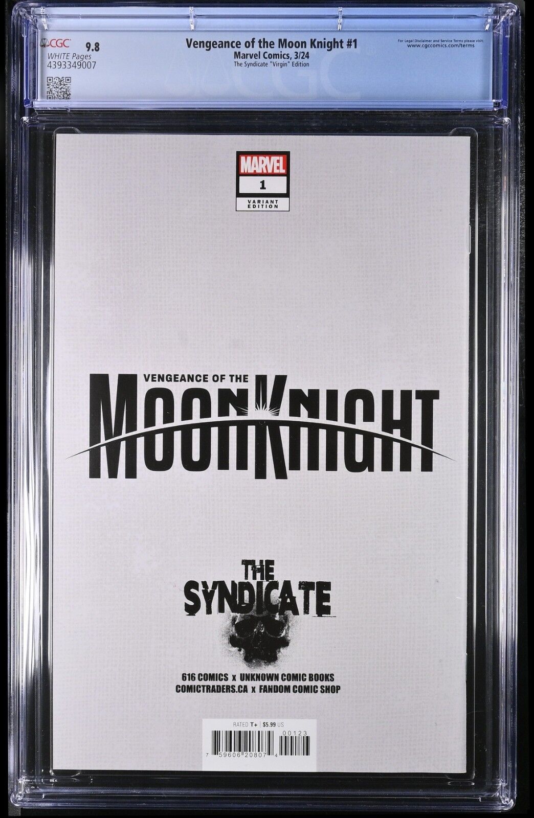 VENGANCE OF THE MOON KNIGHT #1 BJORN BARENDS VIRGIN VARIANT LTD 600 +COA CGC 9.8