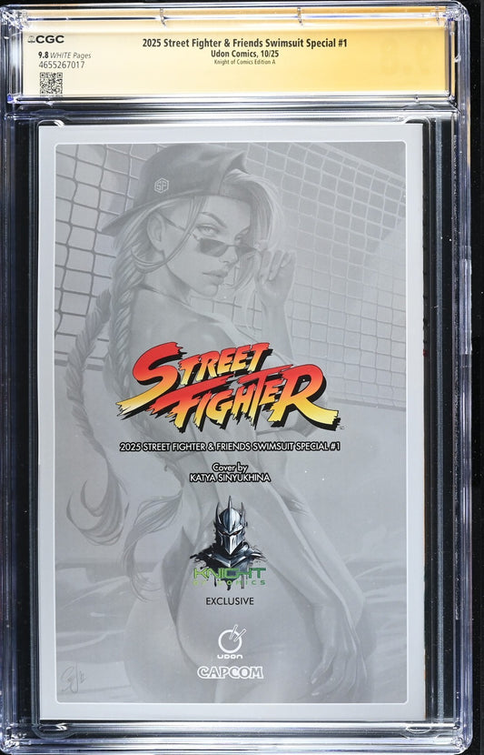 2025 STREET FIGHTER & SWIMSUIT SPECIAL #1 - SINYUKHINA SIGNED & SKETCH CGC 9.8