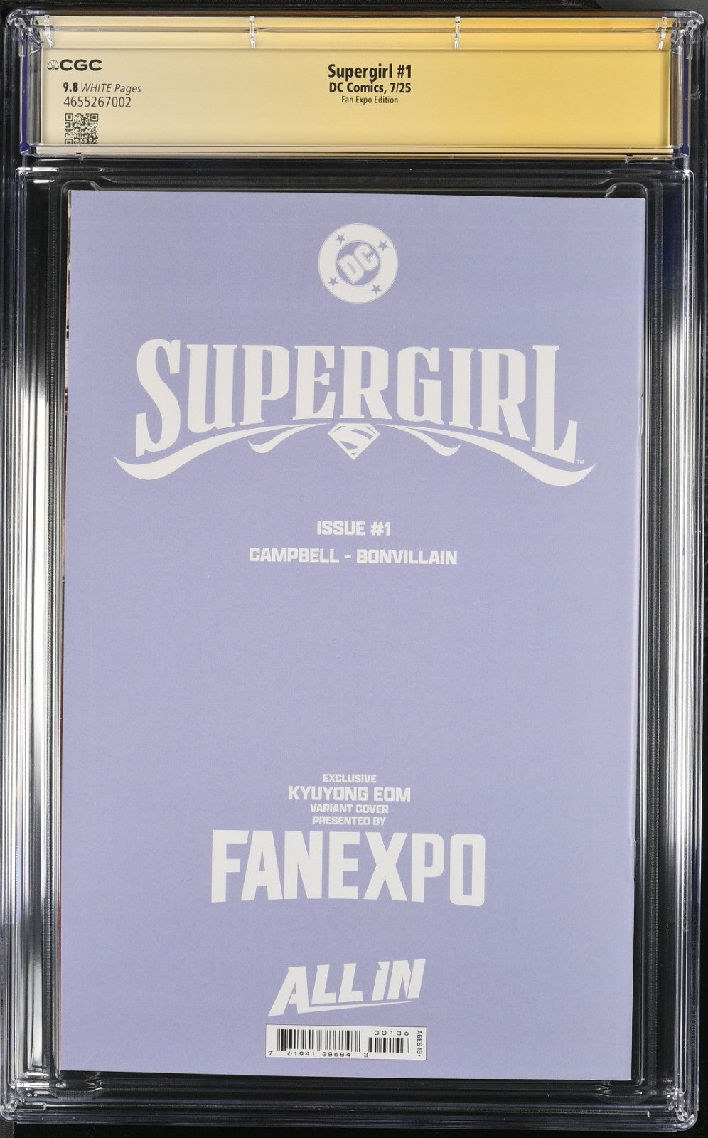 SUPERGIRL #1 - KYUYONG EOM TRADE VARIANT SIGNED & SKETCH CGC 9.8