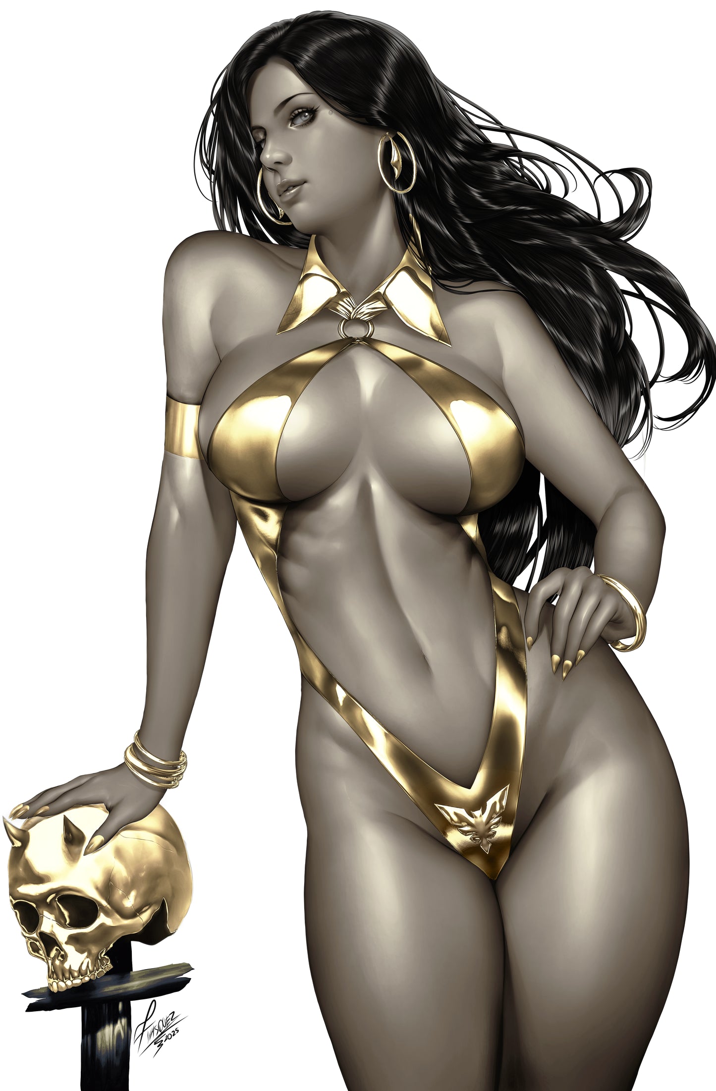 VAMPIRELLA ARMAGEDDON #1 - JOHN VASQUEZ WRAPAROUND COVER B SDCC 2025 EXCLUSIVE +(CRYSTAL CLEAR BOARD)