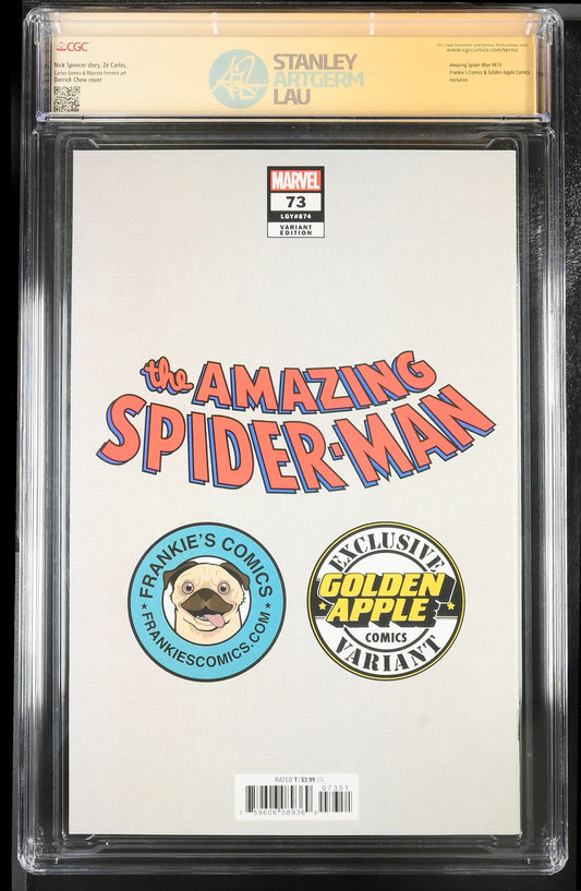 AMAZING SPIDER-MAN #73 - DERRICK CHEW VIRGIN VARIANT SIGNED CGC 9.8