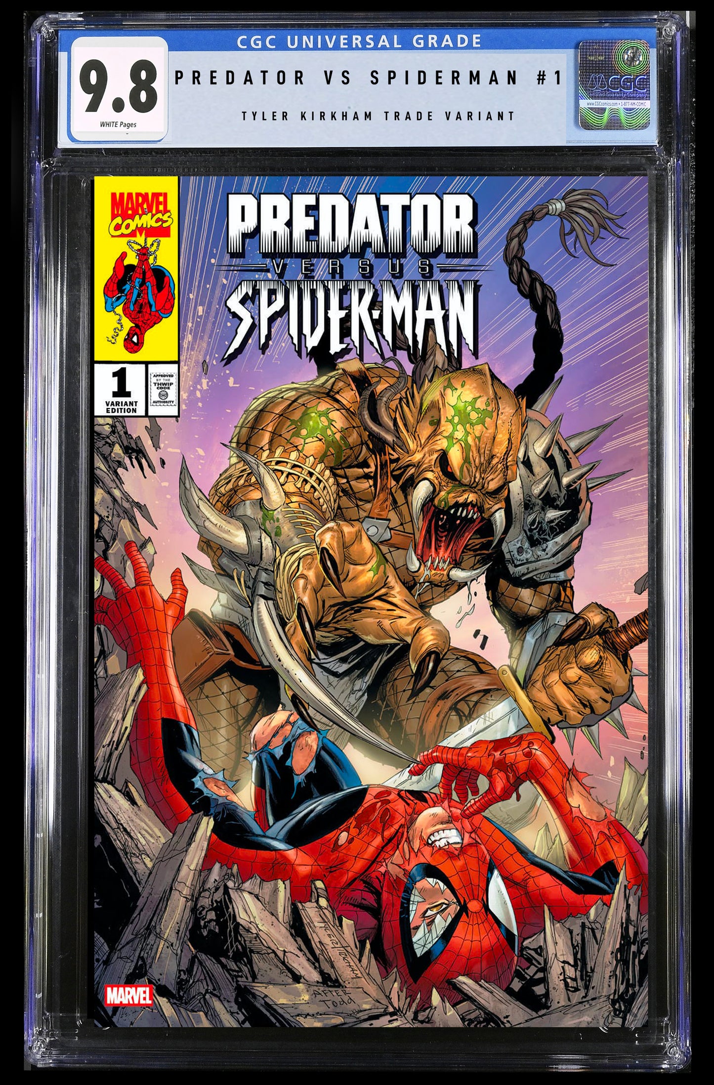 PREDATOR VS SPIDERMAN #1 - TYLER KIRKHAM TRADE DRESS VARIANT 2025 EXCLUSIVE COVER A